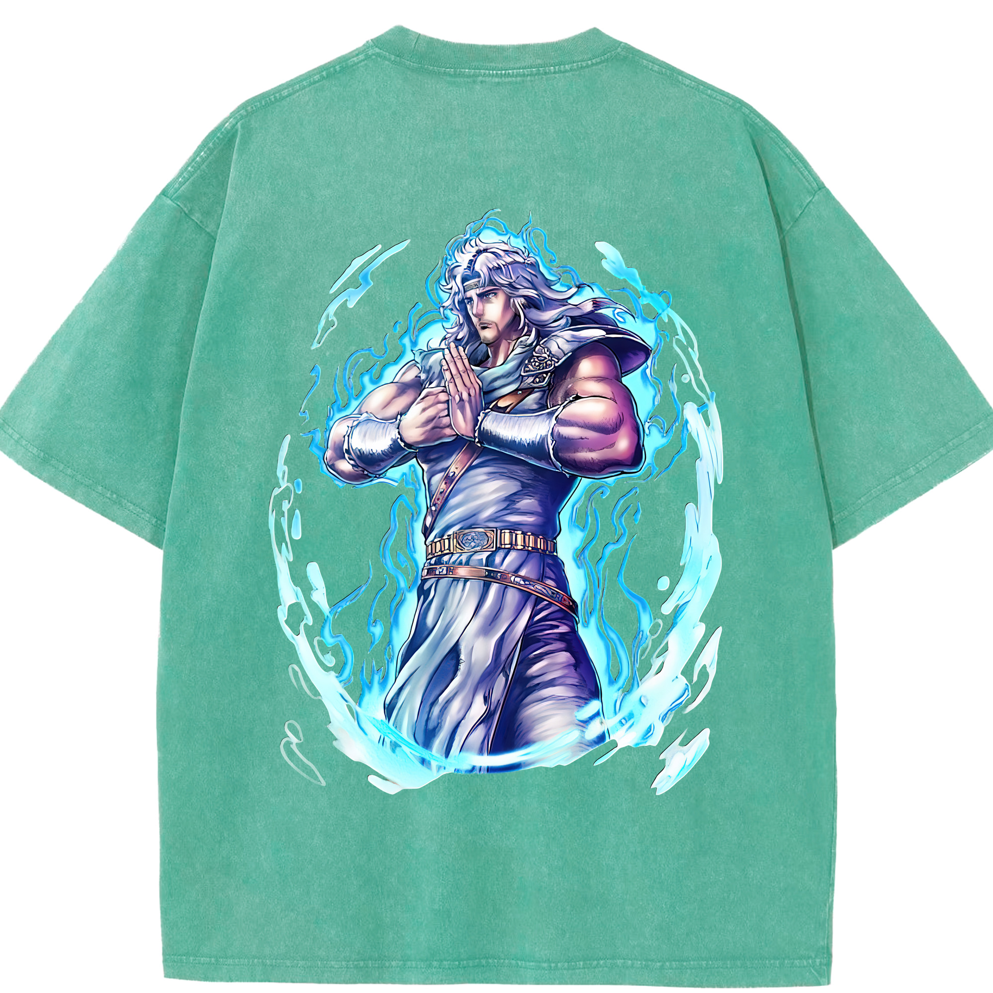 （画像用） 北斗の拳 Fist of the North Star 綿100% ヴィンテージ風 半袖Tシャツ（背面プリント）